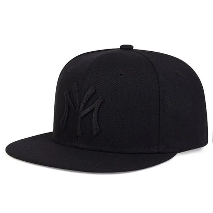 Embroidered Flat Brim Snapback Cap Adjustable Urban Streetwear Baseball Fashion Hat