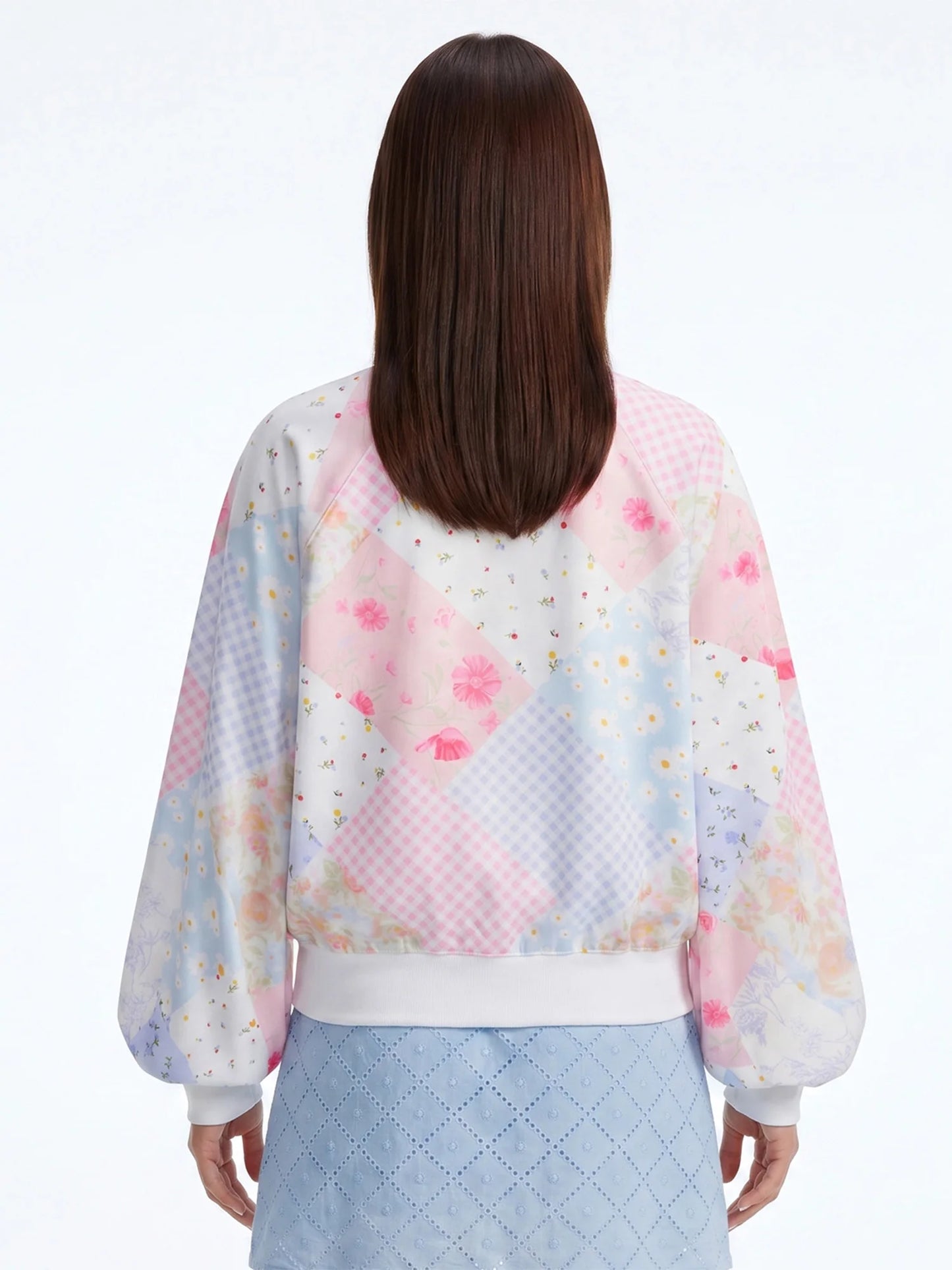 Women's Floral Print Quarter Button Pullover with Relaxed Fit for Casual Everyday Style