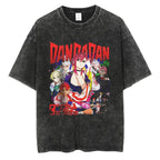 Neon Phantom Anime Graphic Oversized Washed Cotton Streetwear T-Shirt