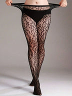 Leopard Pattern Fishnet Stockings Stretch Mesh Alternative Fashion Tights