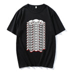 Abstract Skeletal Graphic Cotton Streetwear T-Shirt with Bold Center Print