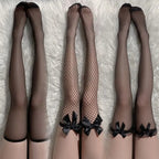 Bow Detail Thigh High Fishnet Stockings Sweet Alternative Fashion Legwear
