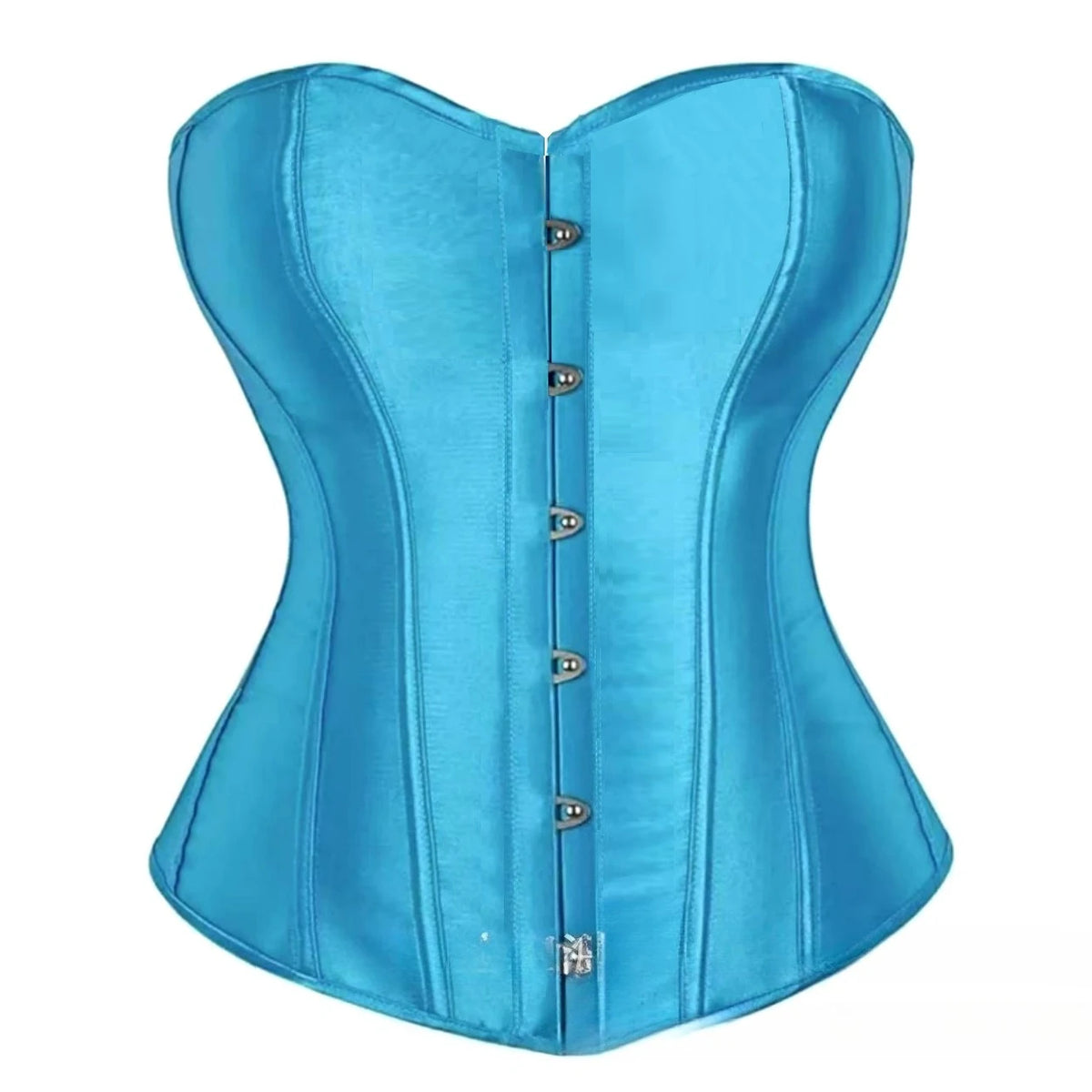 Vibrant Pink Satin-Finish Overbust Corset with Structural Seaming