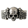 Winged Skull Statement Ring for Gothic Punk and Alternative Fashion