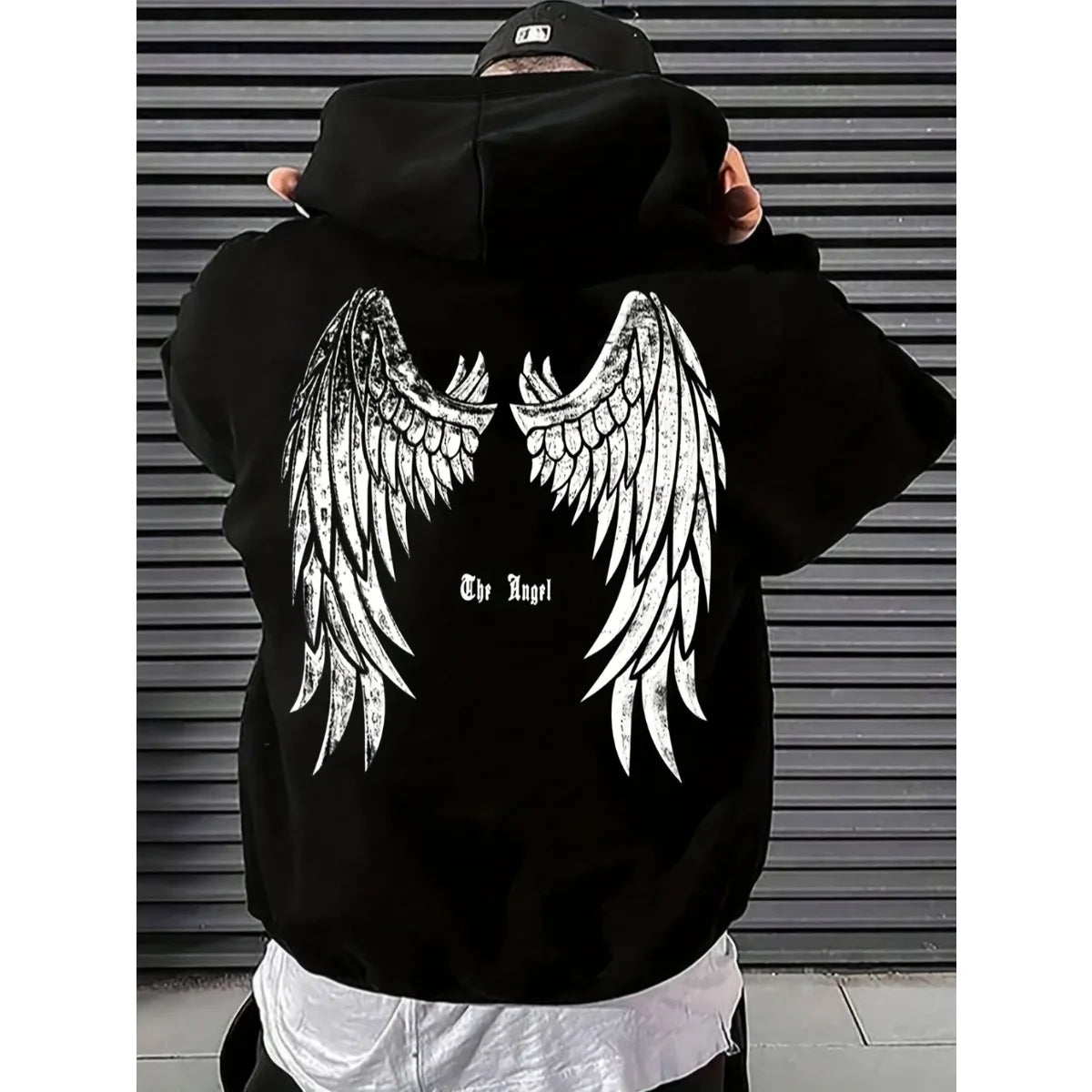 Winged Anime Goth Streetwear Oversized Pullover Hoodie
