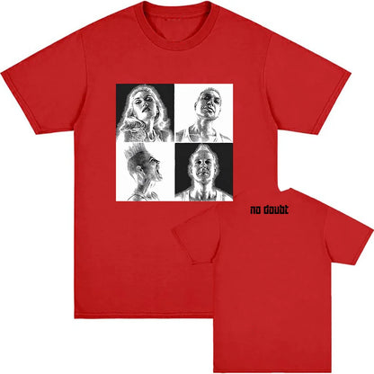 Vintage Portrait Graphic Cotton Streetwear T-Shirt with Artistic Collage Design