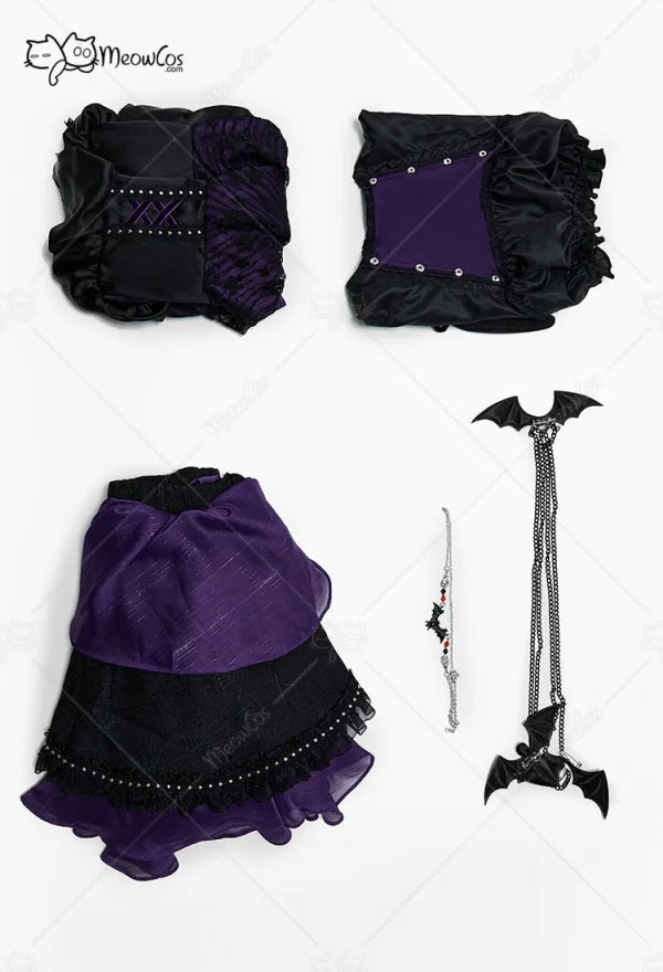 Women's Lace-Up Corset and Layered Skirt Costume Set with Cover-Up and Waist Chain