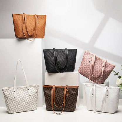 Large Capacity Soft Structured Tote Shoulder Bag with Minimal Design