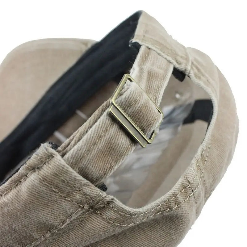 Classic Cotton Military Style Flat Top Cap for Casual Travel and Everyday Outdoor Wear