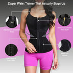 Underbust Waist Cincher Vest with Adjustable Straps and Zip Closure