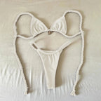 Dark Espresso Triangle Micro Bikini with Braided String Straps