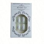Elegant Lace Pattern Press On Nails with Romantic Vintage Inspired Artwork