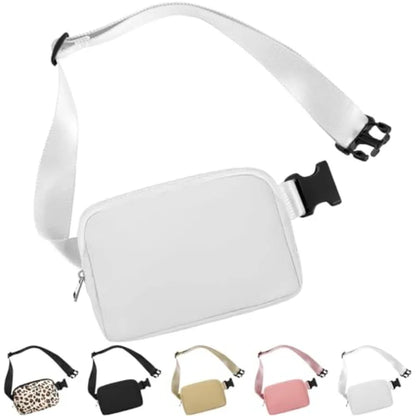 Compact Genuine Leather Belt Bag with Adjustable Strap Crossbody Carry Design