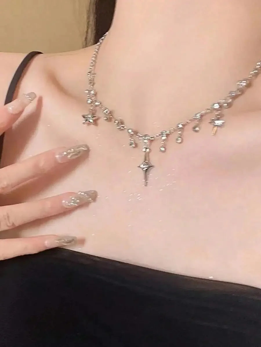 Star Charm Layered Necklace for Gothic Y2K and Alternative Fashion Looks