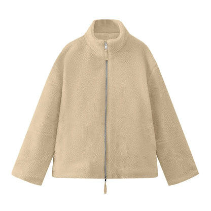 Women's Plush Half Zip Fleece Pullover with Relaxed Contemporary Casual Streetwear Fit