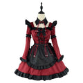 Women's Vintage Inspired Layered Maid Dress with Apron and Ruffle Trim Costume Set