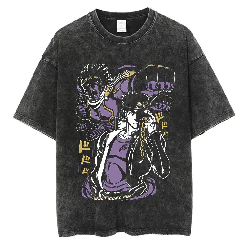 Vintage Anime Goth Character Tee with Retro Manga Illustration Design