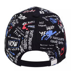 Graffiti Print Baseball Cap Adjustable Curved Brim Urban Streetwear Fashion Hat