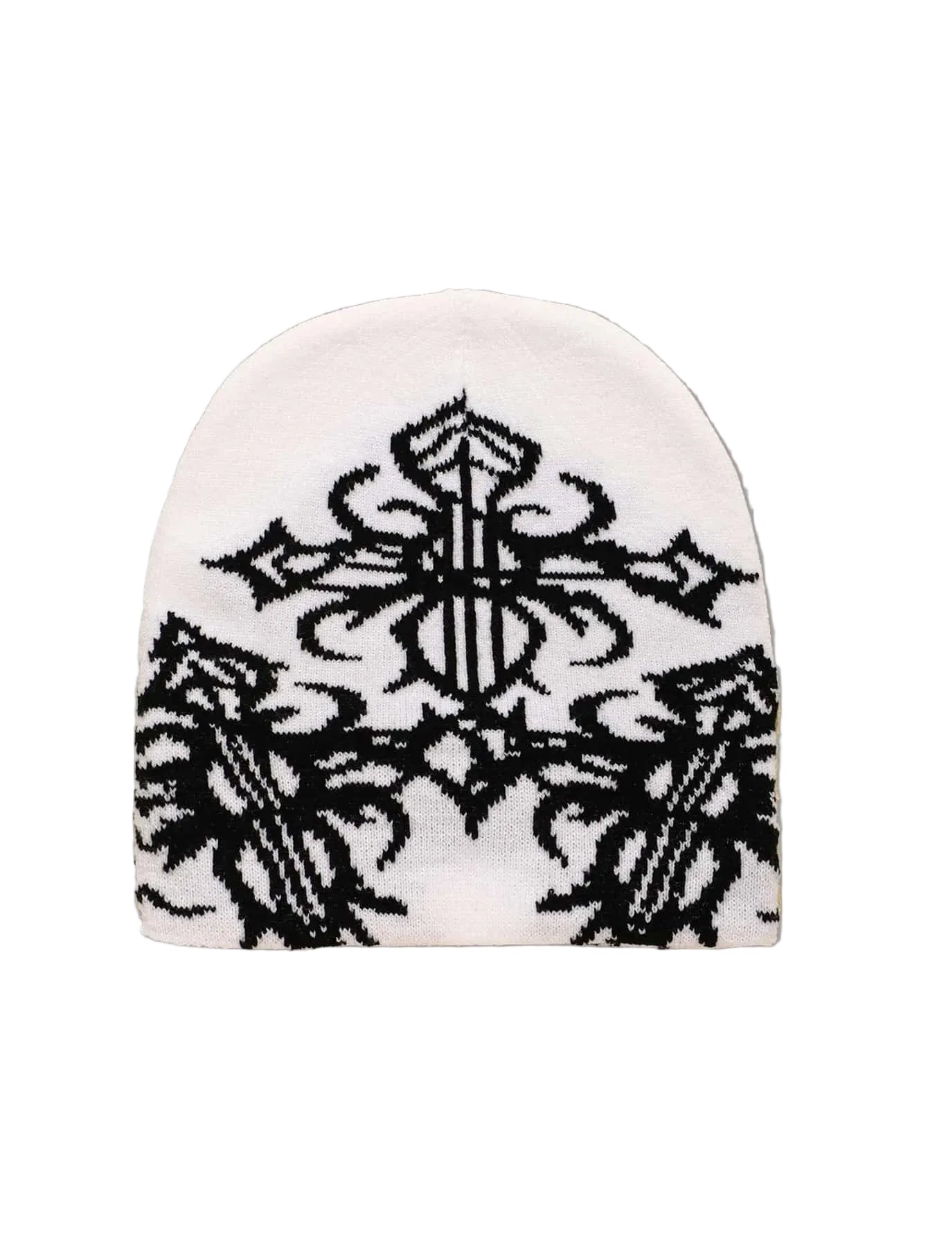 Modern Geometric Pattern Acrylic Knit Beanie for Everyday Streetwear and Casual Cold Weather Style