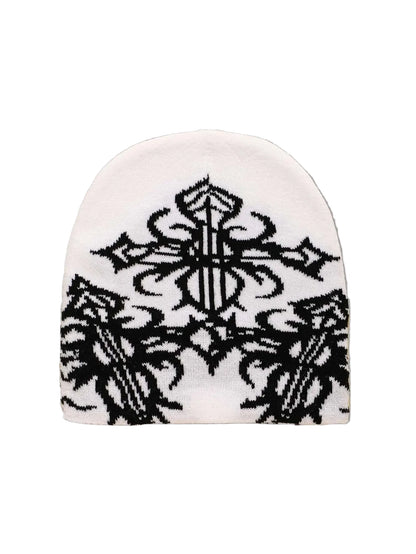 Modern Geometric Pattern Acrylic Knit Beanie for Everyday Streetwear and Casual Cold Weather Style