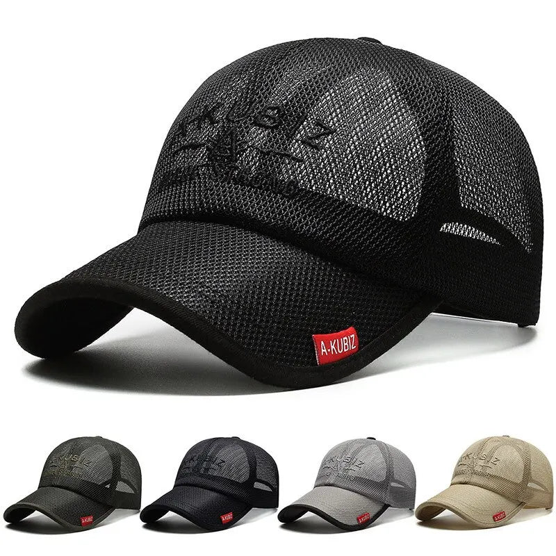Unisex Breathable Mesh Baseball Cap with Embroidered Detail for Casual Outdoor Everyday Style