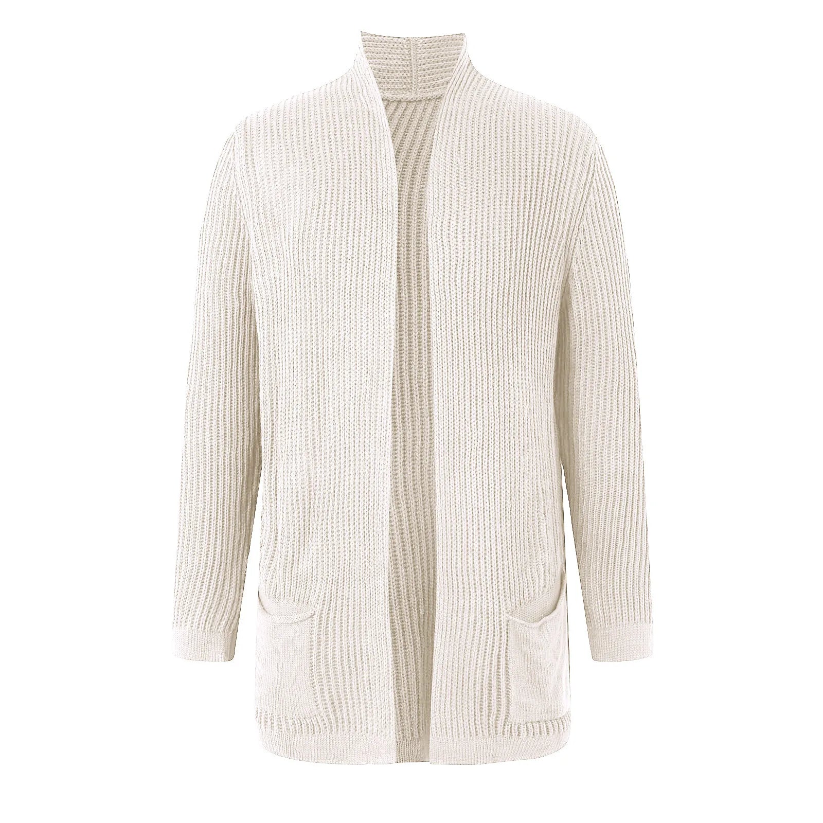 Men's Longline Ribbed Knit Cardigan with Open Front Relaxed Silhouette