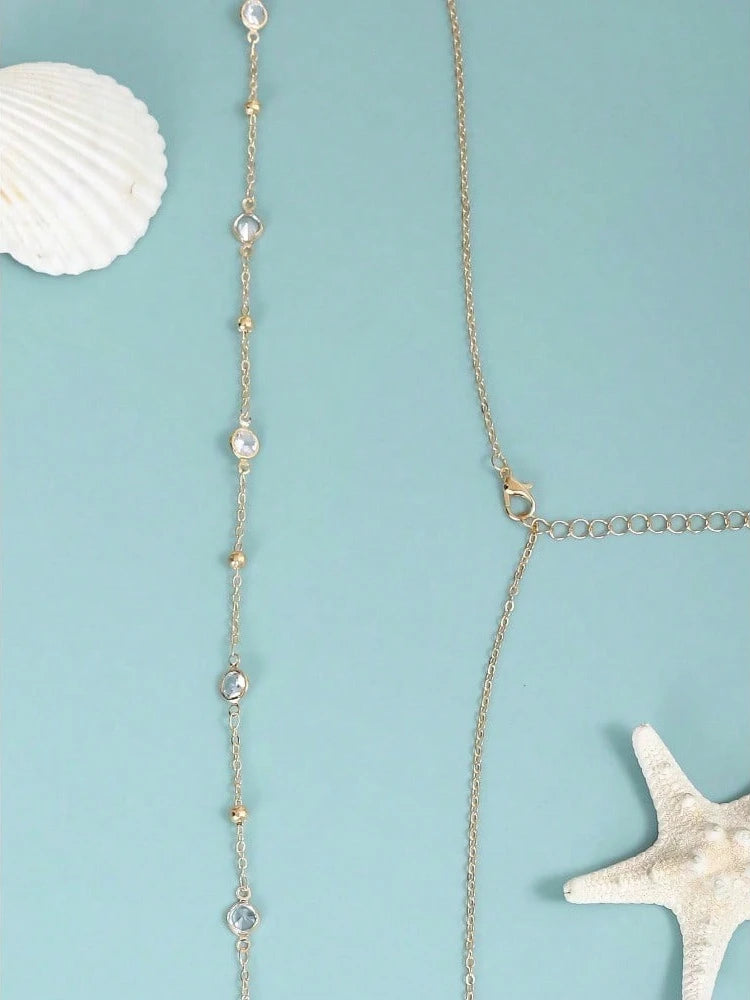 Minimalist Beaded Waist Chain for Y2K Streetwear and Alternative Styling