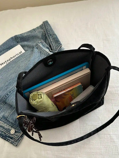 Large Capacity Printed Hobo Shoulder Bag with Relaxed Everyday Shape