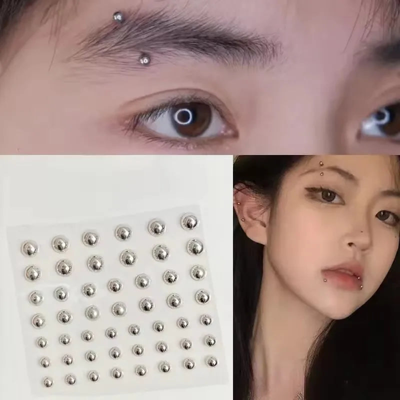 Reusable Faux Piercing Stud Sticker Set for Punk Alternative Styling
