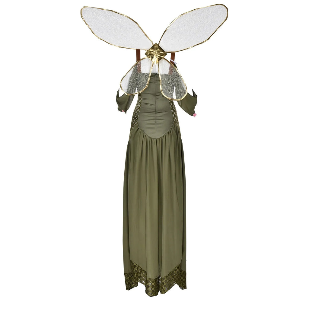 Fantasy Inspired Corset Maxi Dress With Layered Mesh Details