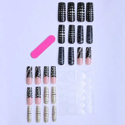 Punk Gothic Studded Press On Nails with Bold Alternative Fashion Details