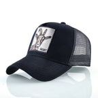 Embroidered Patch Mesh Trucker Cap Adjustable Curved Brim Casual Streetwear Outdoor Hat