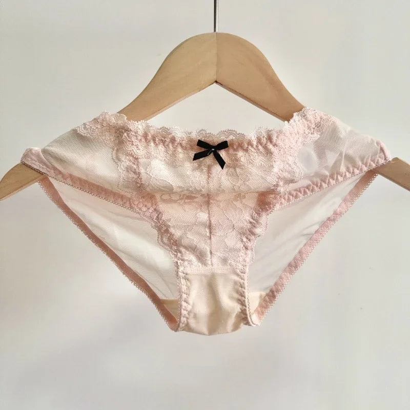 Embroidered Floral Lace Front-Closure Bra and Matching Low-Rise Brief Set with Strappy Back Details