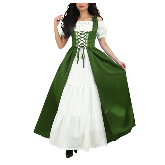 Vintage Cottagecore Inspired Lace Up Midi Dress With Elegant Alternative Fashion Styling