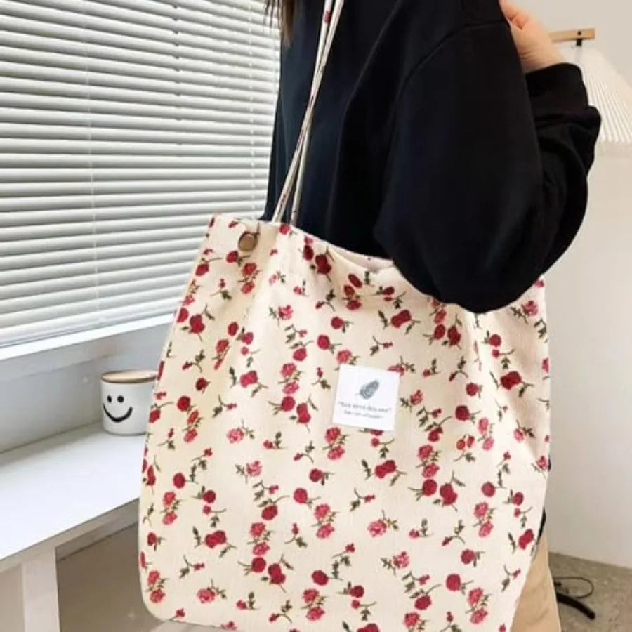 Soft Floral Print Everyday Tote Bag with Relaxed Carry Design