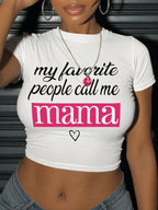 Typography Graphic Baby Tee with Slim Crop Fit and Casual Streetwear Style