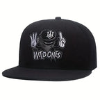 Embroidered Graphic Snapback Cap Adjustable Flat Brim Streetwear Baseball Fashion Hat