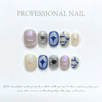 Celestial Gothic Press On Nails with Alternative Charm Inspired Artwork