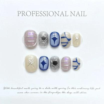 Celestial Gothic Press On Nails with Alternative Charm Inspired Artwork