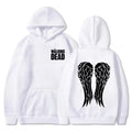 Dark Anime Oversized Hoodie with Angel Wing Manga Artwork