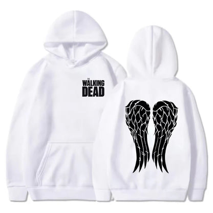 Dark Anime Oversized Hoodie with Angel Wing Manga Artwork