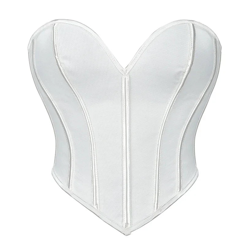 Strapless Corset Tube Top with Sculpted Panels and Backless Silhouette