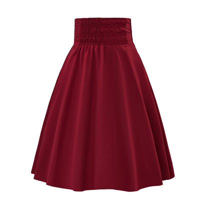 High Waist Dramatic Drape Irregular Maxi Skirt with Utility Accents