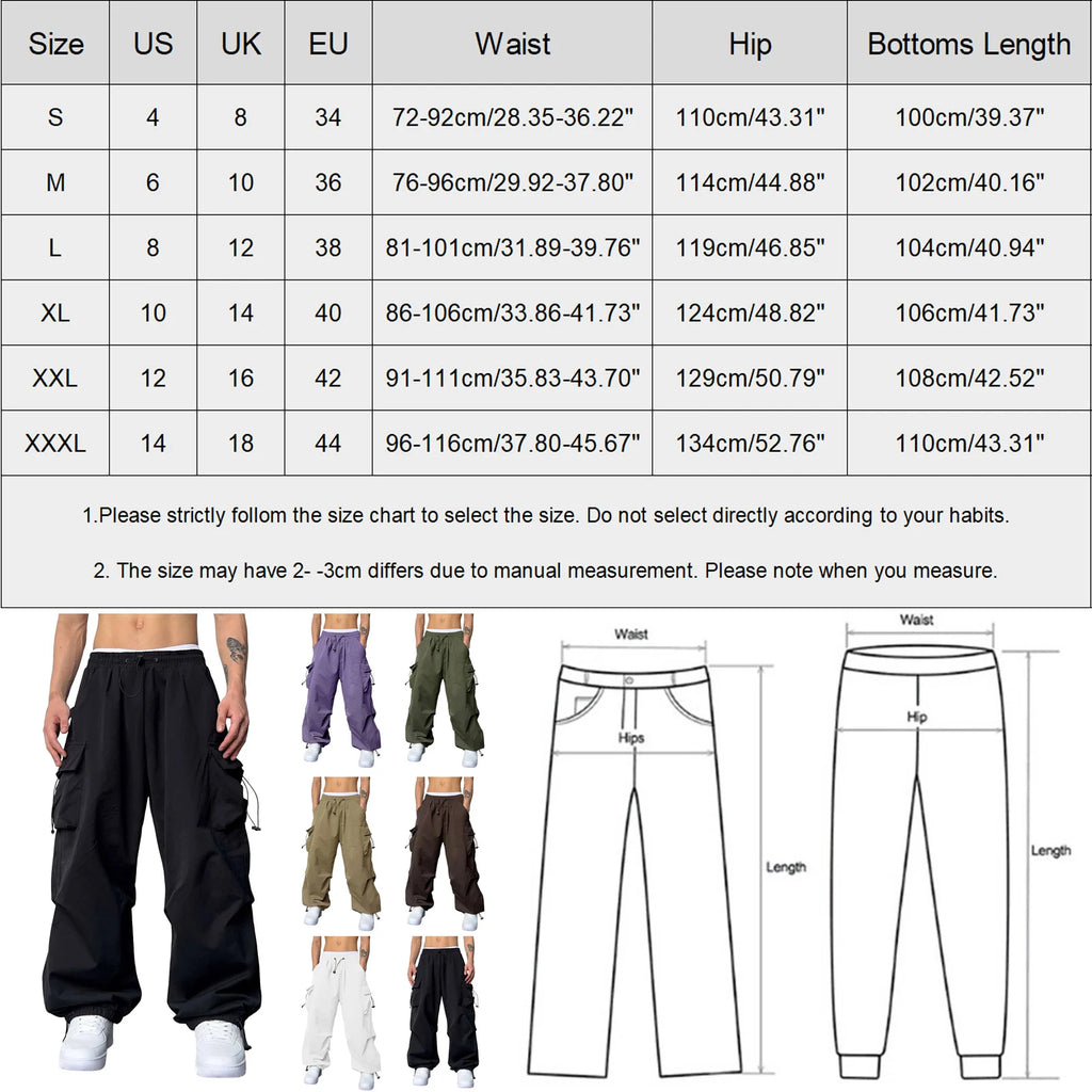 Men's Relaxed Cargo Pants with Multi-Pocket Design and Adjustable Hem