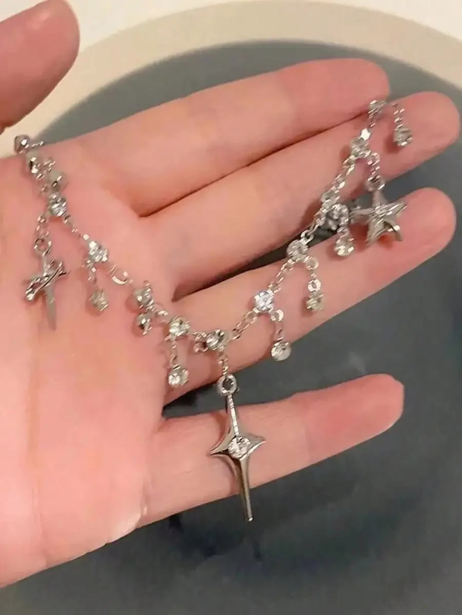 Star Charm Layered Necklace for Gothic Y2K and Alternative Fashion Looks
