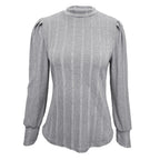 Women's Mock Neck Knit Sweater with Relaxed Long Sleeve Everyday Silhouette