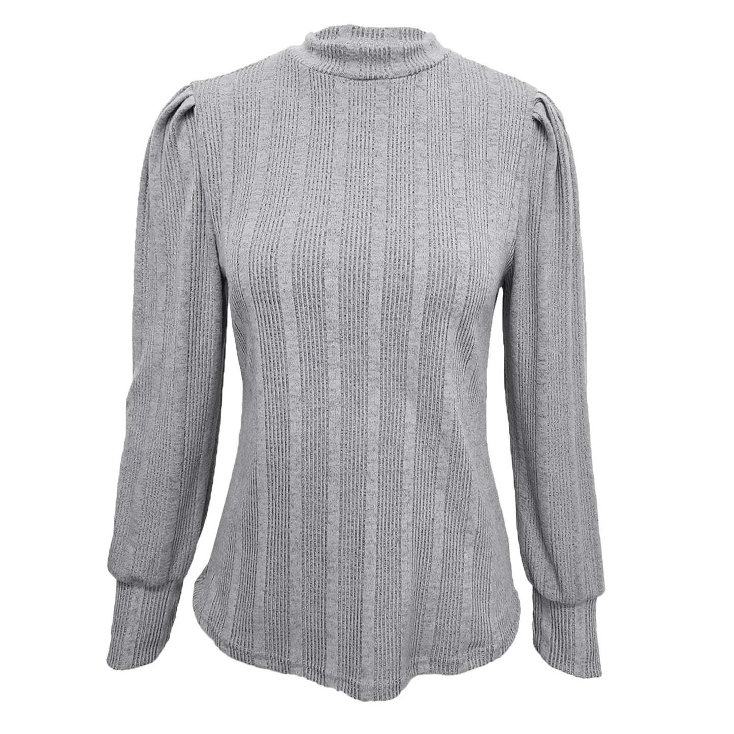 Women's Mock Neck Knit Sweater with Relaxed Long Sleeve Everyday Silhouette