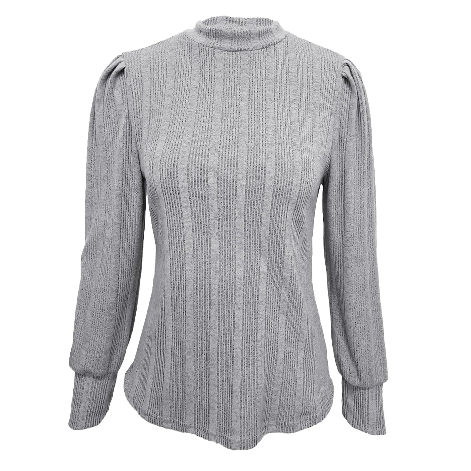 Women's Mock Neck Knit Sweater with Relaxed Long Sleeve Everyday Silhouette