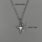 Y2K Star Pendant Necklace Celestial Alternative Fashion Statement Jewelry
