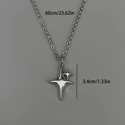 Y2K Star Pendant Necklace Celestial Alternative Fashion Statement Jewelry